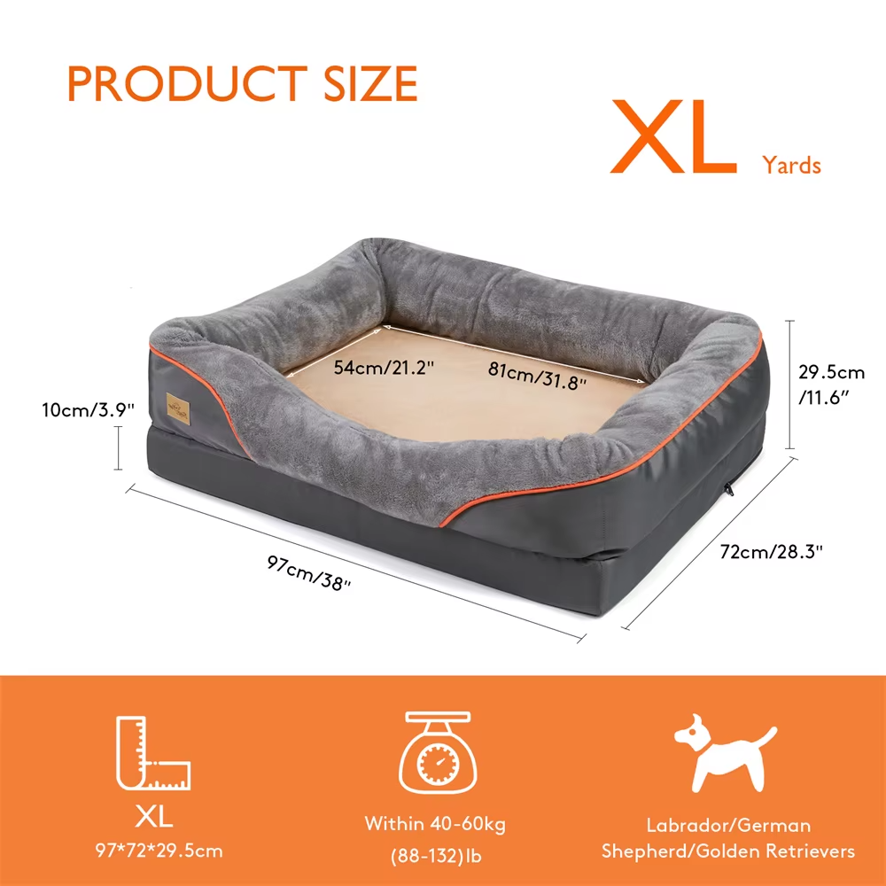 Jumbo Orthopedic Memory Foam Dog Bed - BORWART XPET368